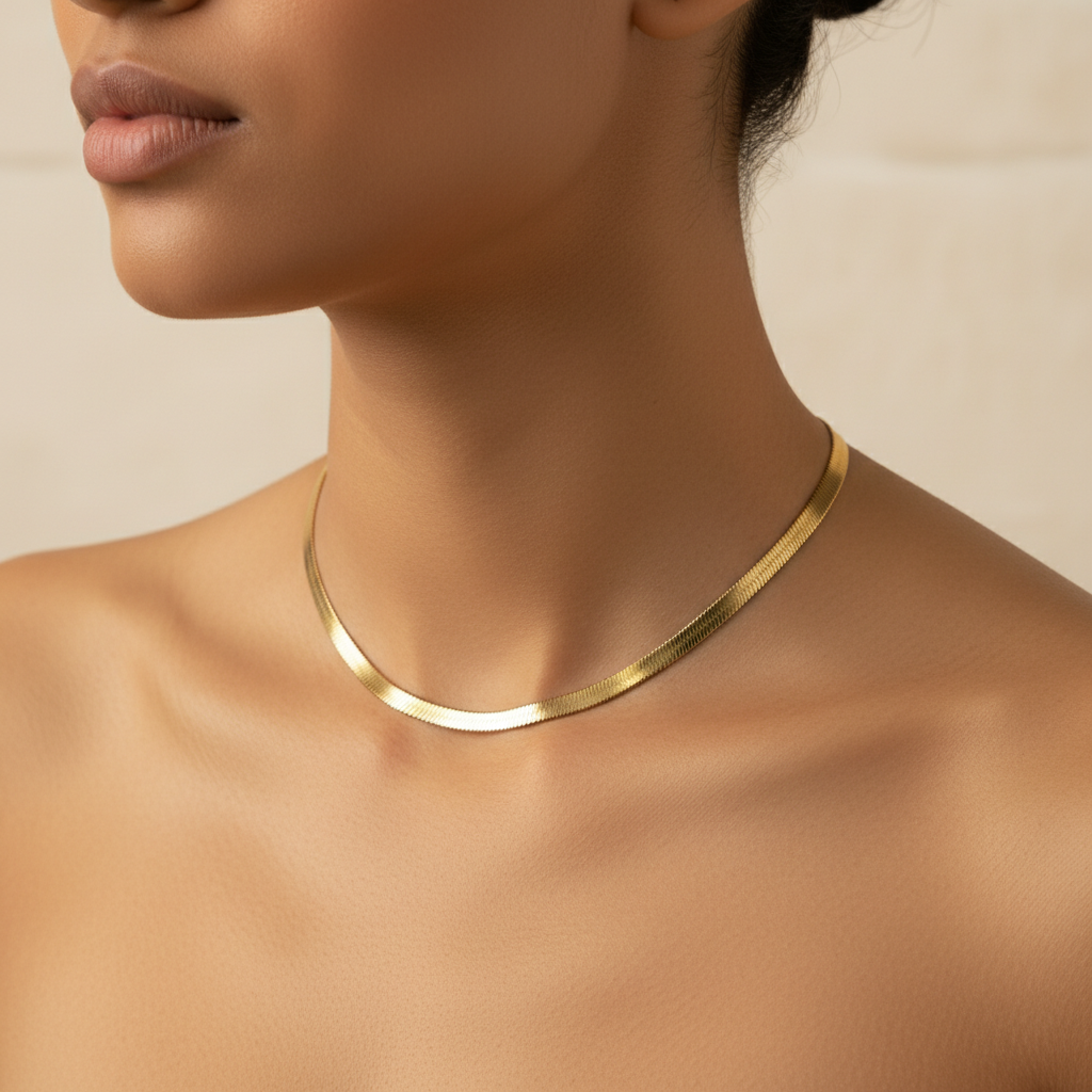 Gold Herringbone Chain