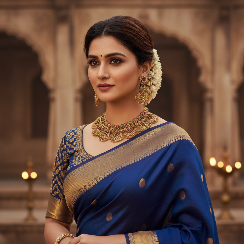 Matte Gold Antique Choker Necklace & Earring Set